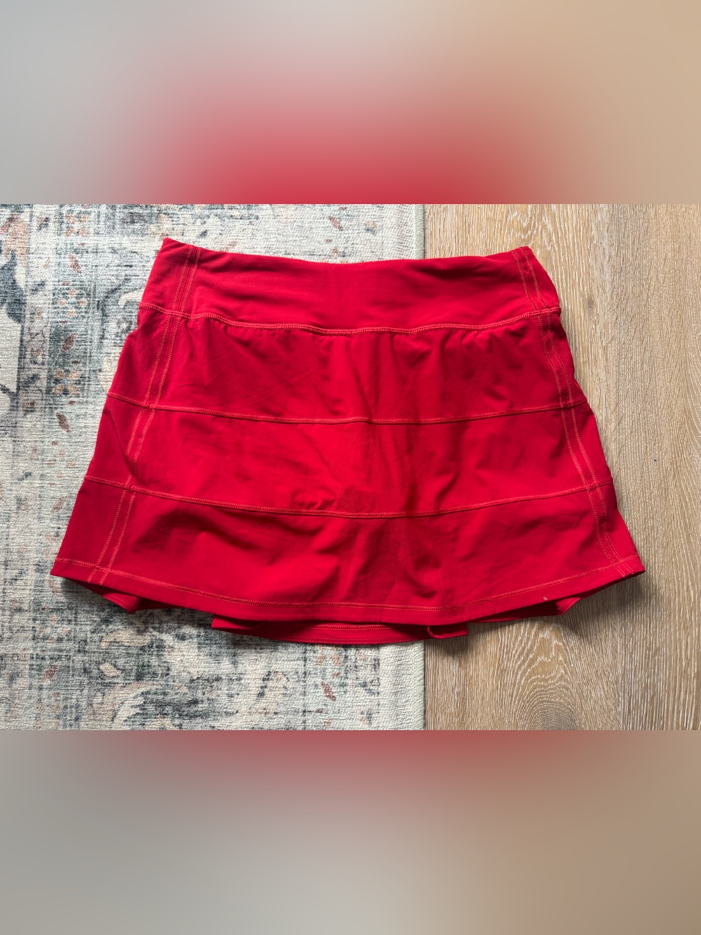 Lululemon Red Pace Rival Pleated athletic skirt 6 Tall